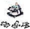 DREAMADE Lauflernhilfe, 4 in 1 Autoförmiger Lauflernwagen mit einstellbarer Geschwindigkeit, Musik & Licht, Babywalker Höhenverstellbar & Klappbar, Gehfrei Baby ab 6 Monate (Grau)