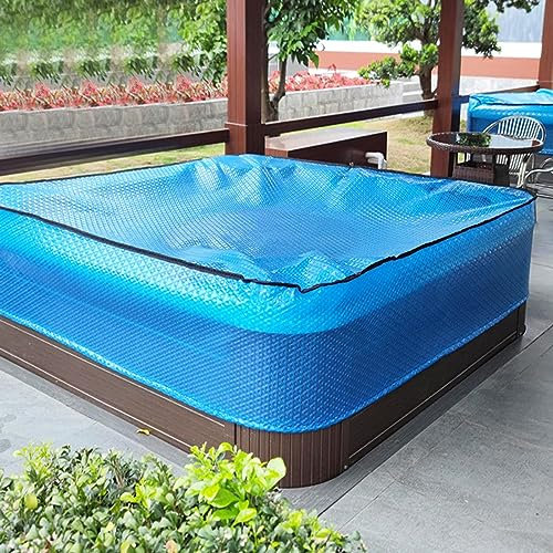 ZAQYCM Bâche Solaire Piscine Couverture Solaire pour Bains À Remous Rectangulaire, Bleu Bâche À Bulles en PE pour Piscine Hors Sol pour Piscine Gonflable/Piscine À Cadre/Mobilier(4m x 6m)