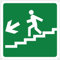 Pubblimania Notausgang Treppe links 20 x 20 cm | Schild aus Aluminium Metall 3 mm dick (Treppe links)