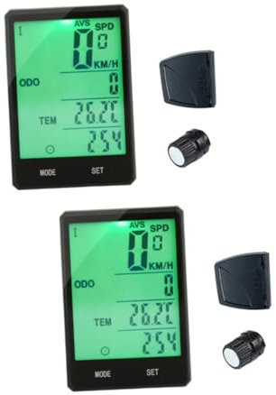 BESPORTBLE Heimtrainer Fahrrad 2st Statisches Heimtrainer Fahrradcomputer Fahrrad Kabelgebundener Tachometer Tacho Mit Rücklicht Punktmatrix-Bildschirm Verdrahtet