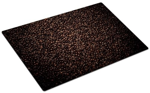 HUBDECO Unterlage für Kaffeemaschine - rutschfeste Kaffeemaschine Unterlage - Kaffee-Bar-Matte für Kaffeestation - Saugfähiges Geschirrtrocknen für Küchenthek - 49x33cm - Kaffeebohnen