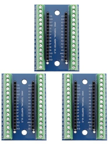 EMSea 3-teiliges Controller Terminal-Adapter Erweiterungskarte Kompatibel mit Nano IO Shield Einfache Erweiterungsplatte Kompatibel mit Nano AVR ATMEGA328P