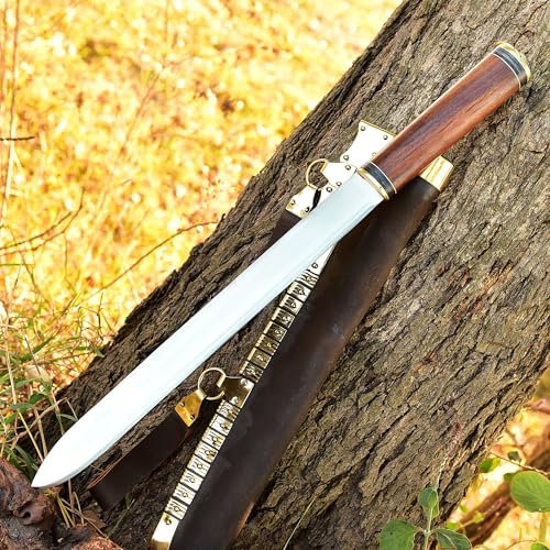 Cuchillo de trabajo medieval celtas vikingos con acabado de latón MAQ1824