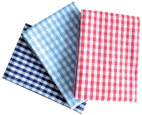 ZAZUZU 3/6/12pc 40 * 60CM Red Cotton Linen Napkins Plaid Cloth Table Napkin Soft Washable for Dinner Cotton Table Placemat Table Cloth Mat