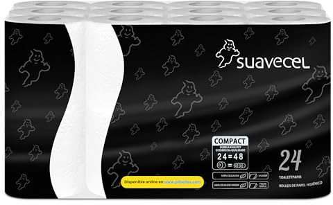 24 Rollos de Papel Higiénico Compacto Doble Capa 100% celulosa