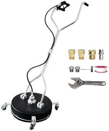 21 Zoll Hochdruckreiniger, 4200PSI Oberflächenreiniger, Automatisch Rotierende Bürste Mit 4 Rädern Und Ersatzteilen, Handschub-Oberflächenreinigungsmaschine Für Auto, Gehweg, Einfahrt, Terrasse, Deck