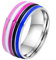 PAMTIER MäNner 8mm Edelstahl Emaille Regenbogen LGBT Stolz Ring FüR Lesbische Homosexuell LGBTQ Hochzeit Band Genderfluid 52 (16.6)