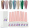 ADHERE 7 x 12ml Uv Nagellack Set Farben mit Nagel Magnet - Cat Eye Uv Gel Nagellack Uv Lacke Für Nägel Gellack Glitzernd Schimmernd Funkeln Magnet Uv Lack Violett Rosa Silber Grün Nackt
