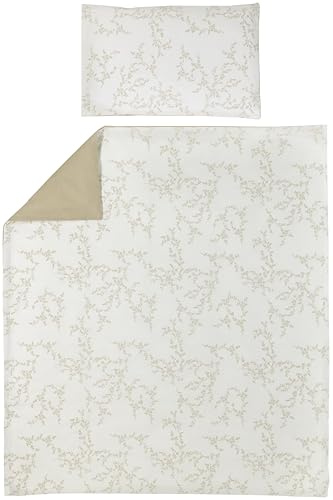 MEYCO Bettwäsche Juniorbett 120x150cm inkl. Kopfkissenbezug Branches Sand | 100% Baumwolle - Oeko Tex zertifiziert - weich - atmungsaktiv - waschbar & trocknergeeignet