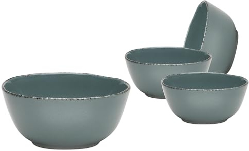 Van Well | URBAN Schale 15 cm grau 4er Set - Steinzeug Bowl, für Nudeln, Suppe,Salat Poke oder Müsli