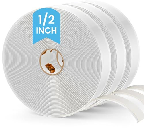 TAPEBEAR Ruban Butyle Blanc 12mm x 9m, 3mmÉpais Ruban Butyle Correctifs Imperméables de Réparation pour Réparation de Camping-Car Étanche Fenêtre verre Bateau Étanchéité EPDM Étanchéité de Toit,3Pièce