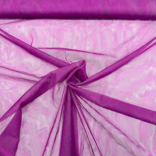 MAGAM-Stoffe Jasmin weicher Tüllstoff für Bekleidung Deko Soft Tüll Meterware (11. Lila)