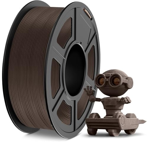 TECBEARS Holz Filament PLA 1.75mm 1KG, Wood PLA Filament Mit 15% Echtem Holzpulver, Mattes Und Glattes 3D Filament, Pla Filament 3d Filament MaßGenauigkeit +/- 0,03, 1 Spule 1000g, Walnuss Holz