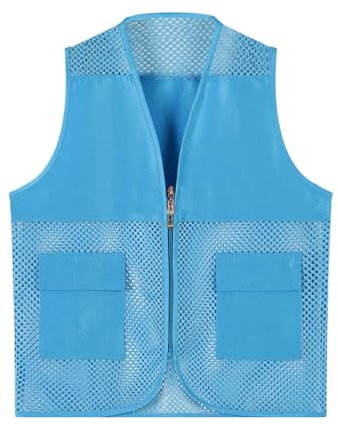 Darringls Warnweste Für Herren Und Damen Warnschutz-Jacke Für Jagd Angeln Camping Outdoor-Weste Sommer Anglerweste Mesh Atmungsaktiv Safari Weste Mit Vielen Taschen Outdoor Sport Weste