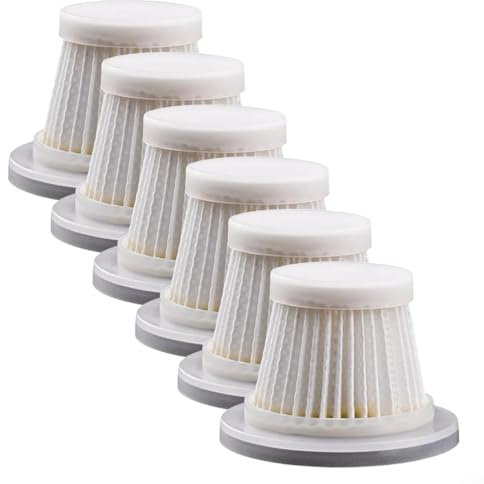 Puupaa Filtro de repuesto para aspiradora de coche, filtro HEPA inalámbrico, repuesto para aspiradoras de coche, lavables, reutilizables (6 unidades)