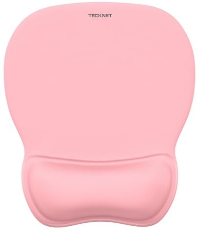 TECKNET Mauspad mit Gel-Handauflage, Ergonomisches Mousepad mit Glatter Handgelenkstütze zur Schmerzlinderung, rutschfeste PU-Basis, Komfort Mauspad für Computer, Laptop, Büro und Gaming