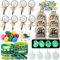 Toyssa Dino Mitgebsel Kindergeburtstag Jungs mit Lupe Kordelzugbeutel Leuchtende Schlüsselanhänger Dino Eier Skeleton, Dinosaurier Piñata Füllung Give Aways Mitbringsel für Jungen Kinder