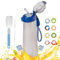 XPSSJMU Air Gourde Up 800 ml Senza Zucchero con 8 Anelli di Gusto Diverso, Bottiglia Tritan Alimentare profumata per Sport, Ideale per Ufficio, Viaggi e Fitness (Nero Smerigliato)