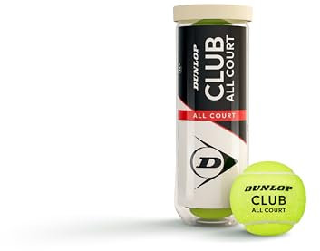 DUNLOP Balle de Tennis Club All Court - pour Terrain de Sable, Terrain Dur et Pelouse