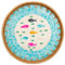 Larber Rattan Plateau de Service Plateau Rattan Rond Plateau Rotin Rond avec Incrustation de Nacre pour la Décoration de la Maison Café Pain Fruits Storage Garde Table Décoration