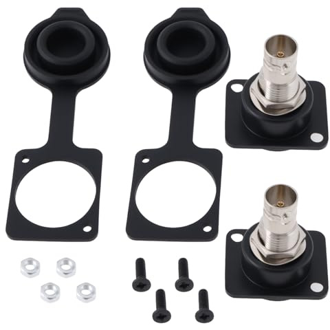 Create idea BNC D-Type Panel-Montage-Stecker, 75 Ohm, für SDI-Video, 31 x 26 mm, Schwarz, 2 Stück