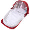 YARNOW Cama Plegable para bebés moisés portátil Neto Cuna de Viaje colchones de para Cuna Carpa de Playa para bebés y pequeños Carpa de Playa para Tela de Lino Rojo