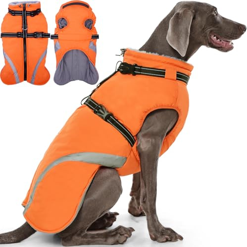 QBLEEV Warmer Hundemantel für große Hunde, XL-Hundejacke für den Winter und
