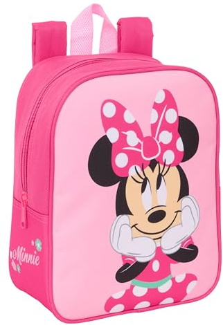 MINNIE MOUSE - Kinderrucksack, Kinderrucksack, Schulrucksack, anpassbar an Trolley, ideal für den Kindergarten, bequem und vielseitig, Qualität und Widerstandsfähigkeit, 22 x 10 x 27 cm