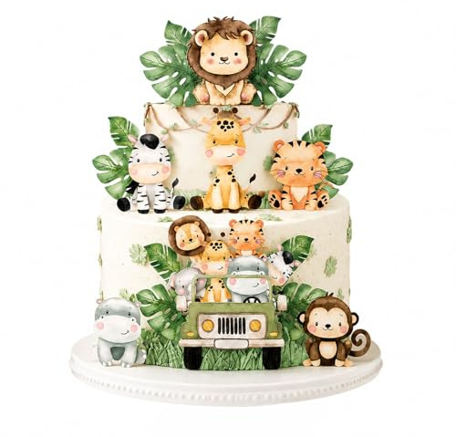 Goiern Safari Kuchen Topper Für Babyparty Niedliche Dschungel Kuchendekorationen Für Ersten Geburtstag