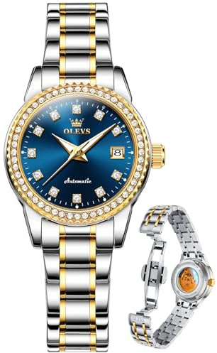 OLEVS Damenuhr Elegante Wasserdicht Klassische Frauen Uhr mit Quarzwerk, Modisches Design mit Datumsanzeige Leuchtzeiger Armbanduhr Damen Exquisites Design für Damen Schlicht Armbanduhren