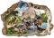 Dinosaurier-Wandaufkleber 3D entfernbare PVC-Hauptwanddekor-Jungen und Mädchen Schlafzimmer T-REX Aufkleber-Tapeten-Abziehbilder für Kinderzimmer Jurassic Weltdinosaurier-Wandabziehbilder 47cm X 71cm