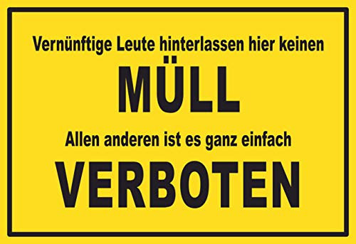 SCHILDER HIMMEL anpassbares Müll abladen verboten Schild 21x15cm Kunststoff, Nr 187 eigener Text/Bild verschiedene Größen/Materialien