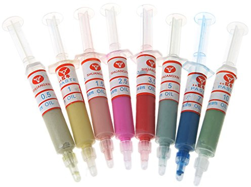 BIlinli 8Pcs Diamond Polishing Lapping Pastes Compound Syringes Set 0.5-10 Micron Tools