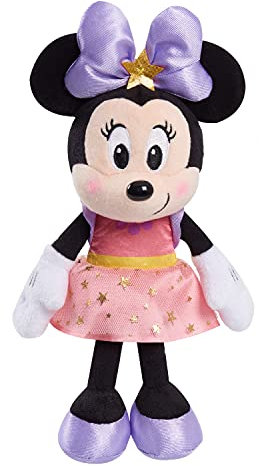 Disney Junior Minnie Mouse 8-Inch Small Stars Minnie Mouse Plushie Stuffed Animal, Pink, Kids Toys for Ages 2 Up by Just Play