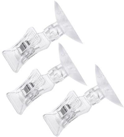 Hemobllo 3 Pcs Seaweed Suction Cup Clips - Clear Aquarium Fish Tank Feeding Holder Sucker Clips