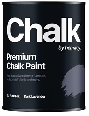 Hemway - Premium Chalk Paint - Dark Lavender Purple 1 L | Chalky Matt Shabby Chic Finish for Interior Furniture & Walls | Quick Dry & 1 Coat