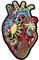 Urbanski Patch Anatomisches Herz mit buntem Muster zum Aufbügeln 10 x 6 cm | Aufnäher Applikation Bügelbild