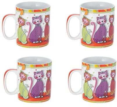 Teemando® - Set di 4 tazze Jumbo, in porcellana, 0,75 l, 4 tazze