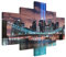 Estika Leinwand bilder - Manhattan New York in der Nacht - 100x70 cm, 5 teilige kunstdruck - Wandbilder wohnzimmer, schlafzimmer, Moderne wanddeko, Bild auf leinwand - New York bilder - 2334A_5A