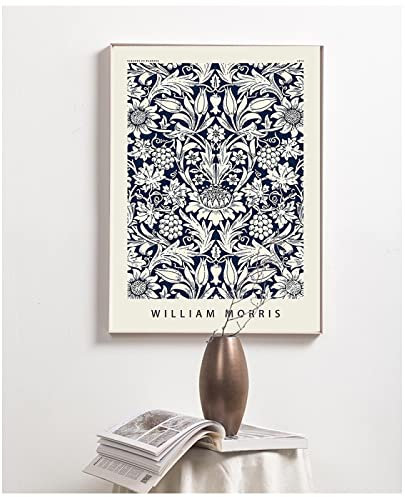 Morris Ausstellungsposter, Blumenmuster, Blumenposter, Kunstdruck, Henri Mattion prin William Morris Poster, Leinwanddrucke 50x70cm Rahmenlos