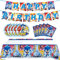 Suministros para fiesta de cumpleaños Sonic2, 32 piezas de decoraciones de Sonic para fiestas de cumpleaños, mantel, platos y servilletas