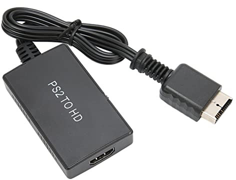 ASHATA Convertidor HDMI para Adaptador PS2 a HDMI, Adaptador HDMI 720P 1080P Solo para PS2, Adaptador Convertidor de Video Full HD Portátil con Alimentación USB, para Pantalla de TV HD