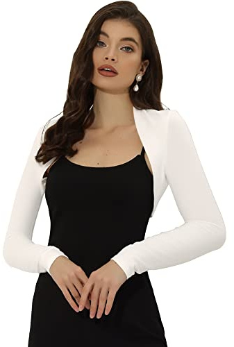 Allegra K Elegant Shrugs for Women Long Sleeve Open Front Bolero Shrug