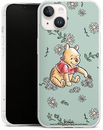 Custodia sottilissima compatibile con Apple iPhone 14 Custodia per cellulare di silicone trasparente Cover semplice Winnie the Pooh Disney Prodotto ufficiale su licenza