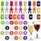Hejo Marque Verre à vin, 52 Marqueurs de Verre à Vin en Silicone Marque, Identifiants pour Verres de Réception, Accessoires pour le Vin, Idéaux pour la vie Quotidienne et les Fêtes
