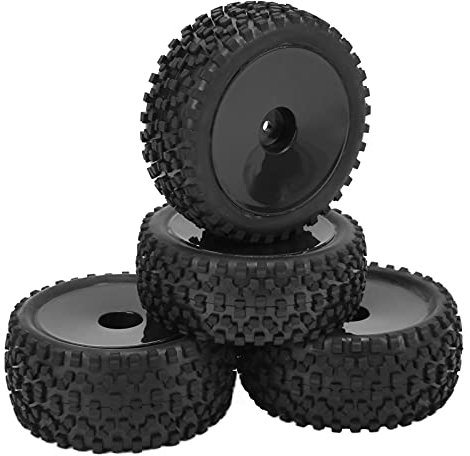 DAWH 12-mm-Sechskant-Räder und -Reifen, Hochfeste für 1/10 RC-Offroad-Autos (Schwarz)