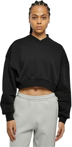 Urban Classics Damen Ladies Cropped V-Neck
