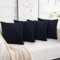 Aspire Homeware Navy Cushions with Covers Included 45 x 45 cm Set of 8 Pcs (4-Cushion Covers, 4-Inserts) with Invisible Zipper Pattern Cushion for Home Décor, Bedroom & Sofa (18x18 Inchs)