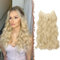 FESHFEN Invisible Hair Extensions Secrets Haarverlängerungen mit Draht Ash Blond Synthetisch Verstellbar Lockiges Haar Langes Gewelltes Geheimes Haarteil für Frauen 45cm