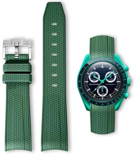 HEYOZURY Uhrenarmbandfür 20mm Omega x Swatch MoonSwatch Rolex Watch Silikon Männer mit Edelstahl Faltschließe Ersatz Armband Original Armband Omega x Swatch MoonSwatch Speedmaster